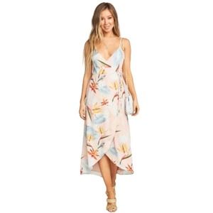 Show Me Your MuMu Floral Midi Dress - Pink and Blue